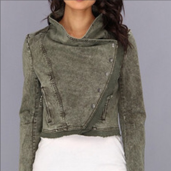 Free People Jackets & Blazers - Free People Olive Green Moto Jacket Size Small